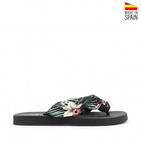 Sandalias con flores online de tela