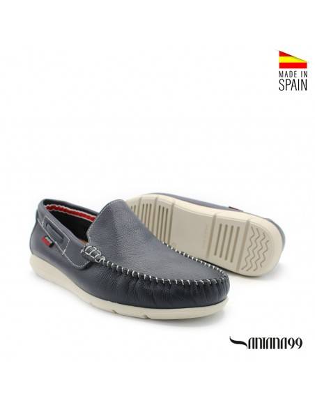 MOCASÍN azul marino DE PIEL