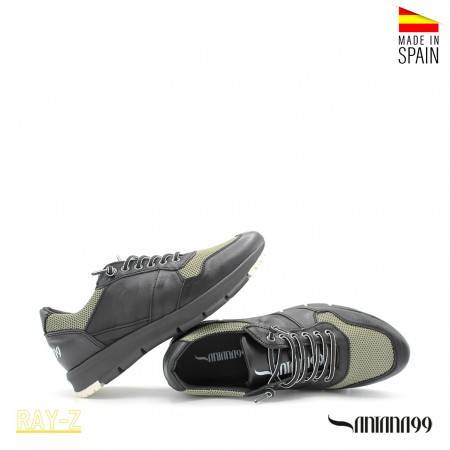 zapatillas negras de piel para hombre