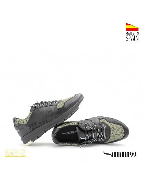 zapatillas negras de piel para hombre