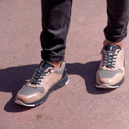 Zapatilla piel RAY-Z taupe