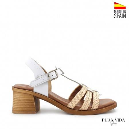 SANDALIA BLANCA TIRAS TRENZADAS