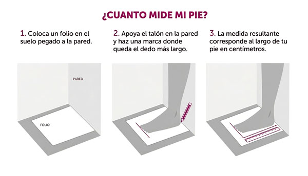 como medir el pie - guia de tallas